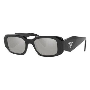 Prada Light Grey Mirror Silver Geometric Ladies Sunglasses